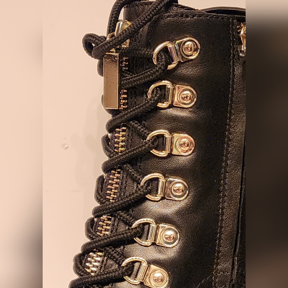 PAIGE Callie Corset Bootie in Black leather /gold hardware size 5 - NWOT - Picture 6 of 15